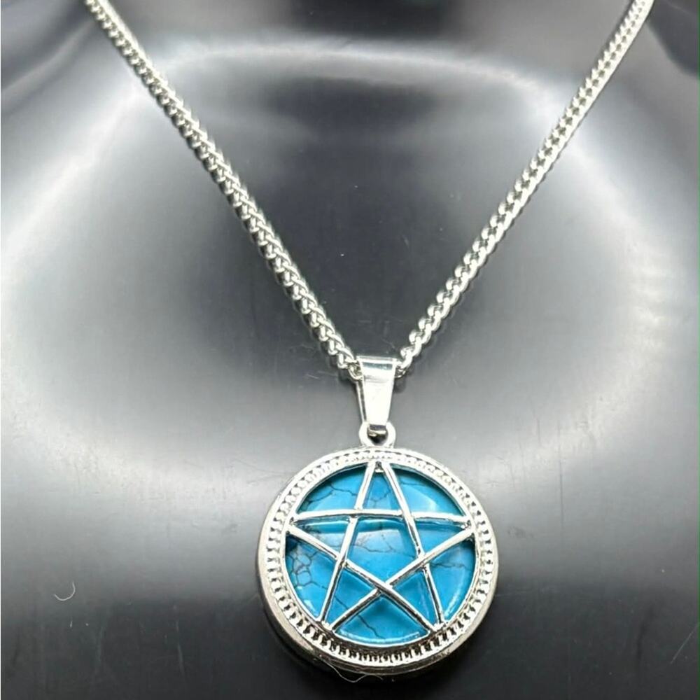 💙 Turquoise Pentagram Pendant Necklace 💙